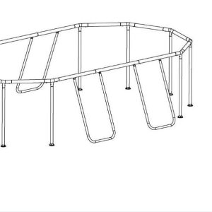 Steel Pro MAX & Power Steel 14' x 8'2 x 39.5 Above Ground Round Oval Frame Set Replacement. Gray