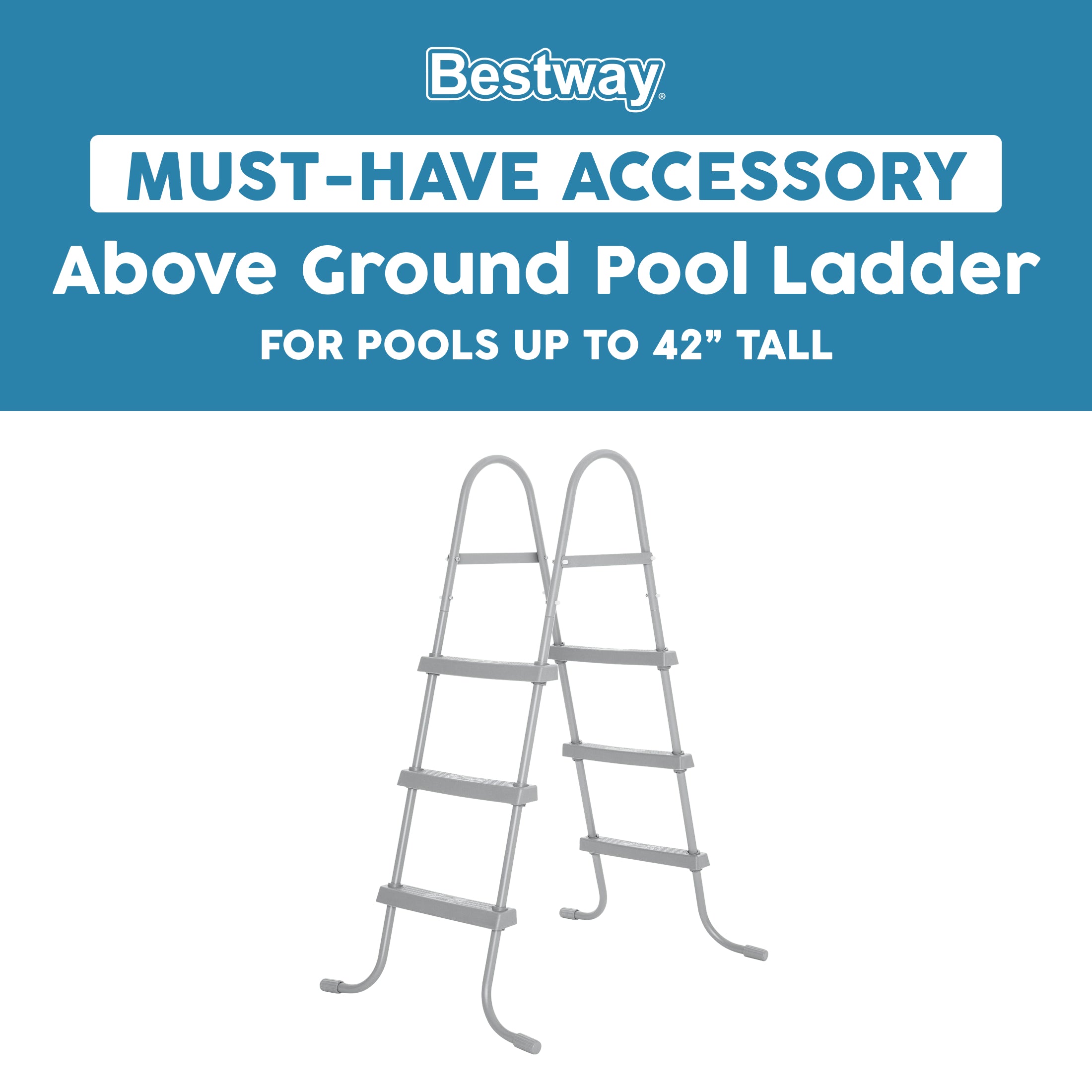 Bestway Above Ground Pool 42 Ladder Replacement. Gray - Image 2